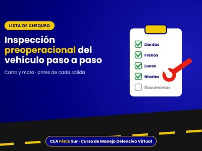 Lista de chequeo de inspección preoperacional del vehículo