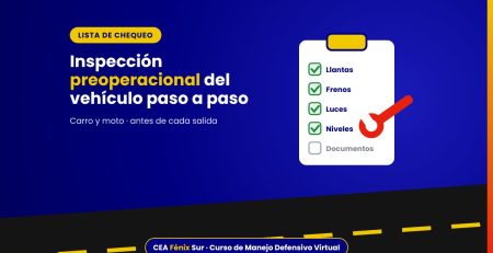 Lista de chequeo de inspección preoperacional del vehículo